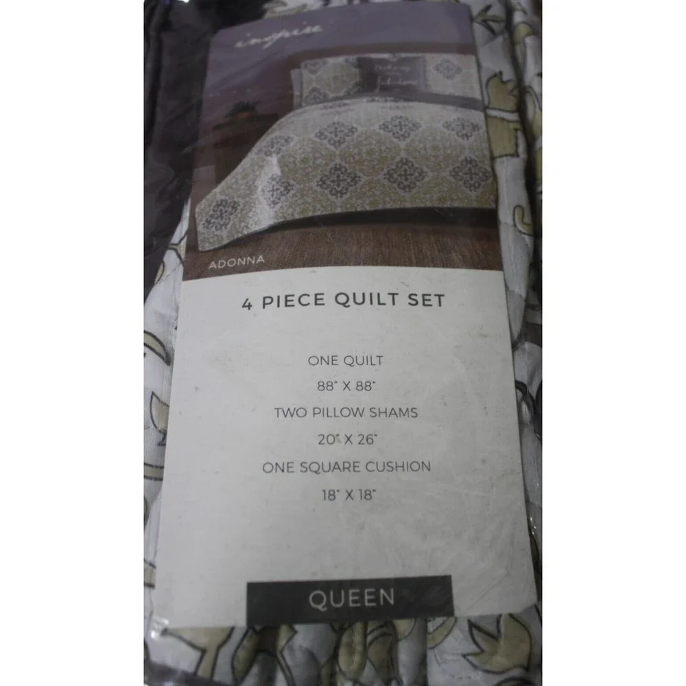 4 Piece Quilt Set Inspire Adonna Queen Sz 